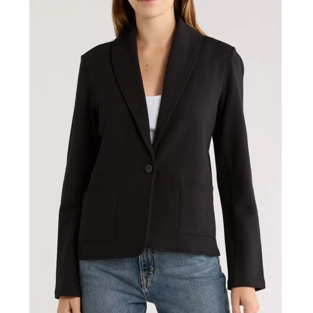 Standard James Perse‎ Cotton French Terry Shawl Collar Blazer Women Small 1